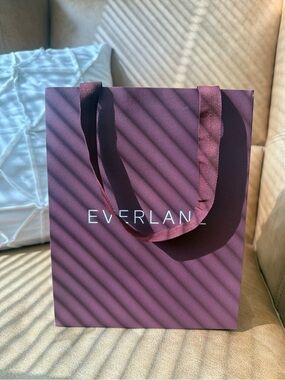 Everlane plum paper shopping bag